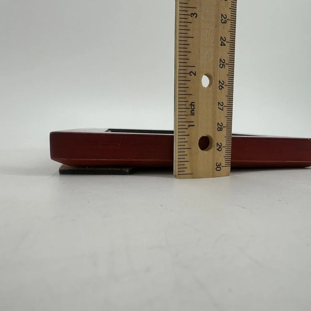 Cherry Red Wood Picture Frame Black Inner Border Tabletop Wall Mount 5x7